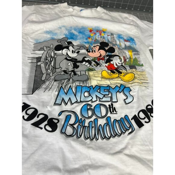 Vintage Mickey Mouse 60th Birthday Tee 1928-1988 Men's S 100% Cotton Disney - Picture 5 of 10